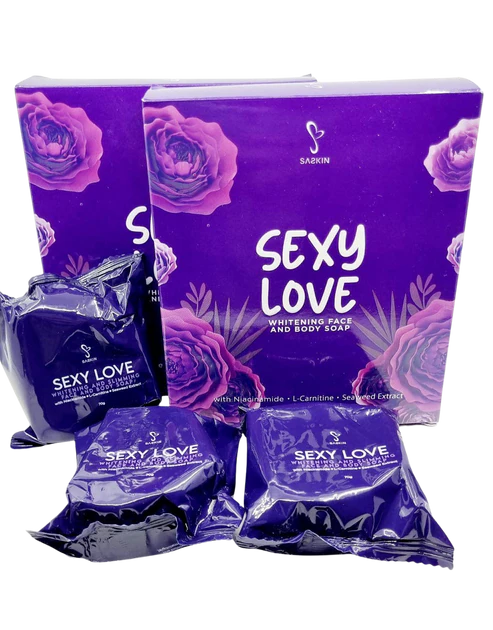 Saskin Sexy Love Whitening Face & Body Soap 1 box 3 pcs