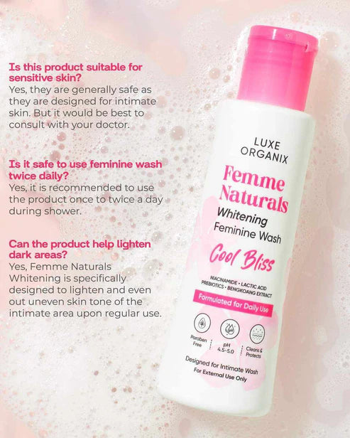 LUXE ORGANIX FEMME NATURALS COOL BLISS FEMININE WASH 120ml