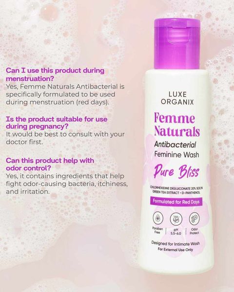 LUXE ORGANIX FEMME NATURALS COOL BLISS FEMININE WASH 120ml
