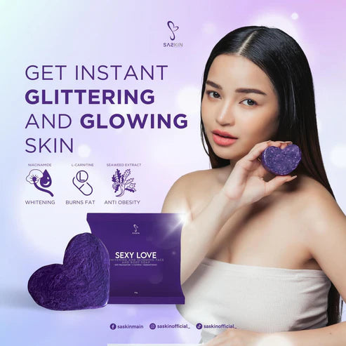 Saskin Sexy Love Whitening Face & Body Soap 1 box 3 pcs