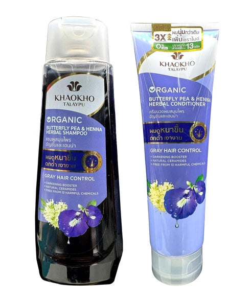 KHAOKHO TALAYPU Anti-Gray Hair Bundle (180ml+160ml)