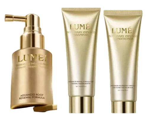 LUMÉI Rosemary Infused Hair Care Trio Set – Shampoo + Conditioner + Serum