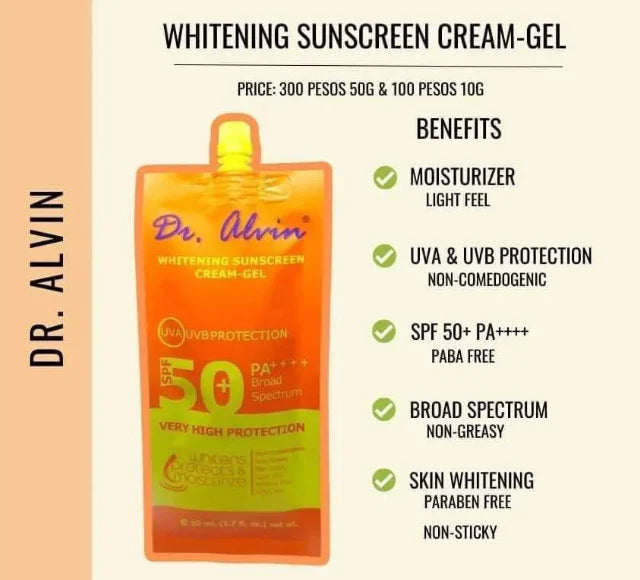 Dr. Alvin Whitening Sunscreen Cream 50ml