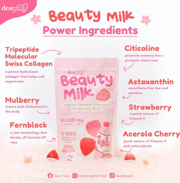 Dear Face Beauty Milk STRAWBERRY Drink