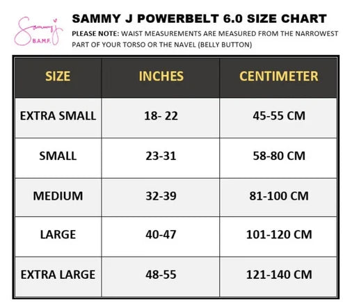 Sammy J Gold Power Slim Belt 6.0