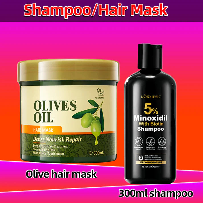 Minoxidil 5% Hair Grower w/ Biotin Shampoo & Conditioner