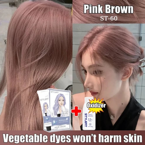 STYLEFIT Pink Brown-60 Hair Color（ 100ml Hair Dye + 100ml Oxidant