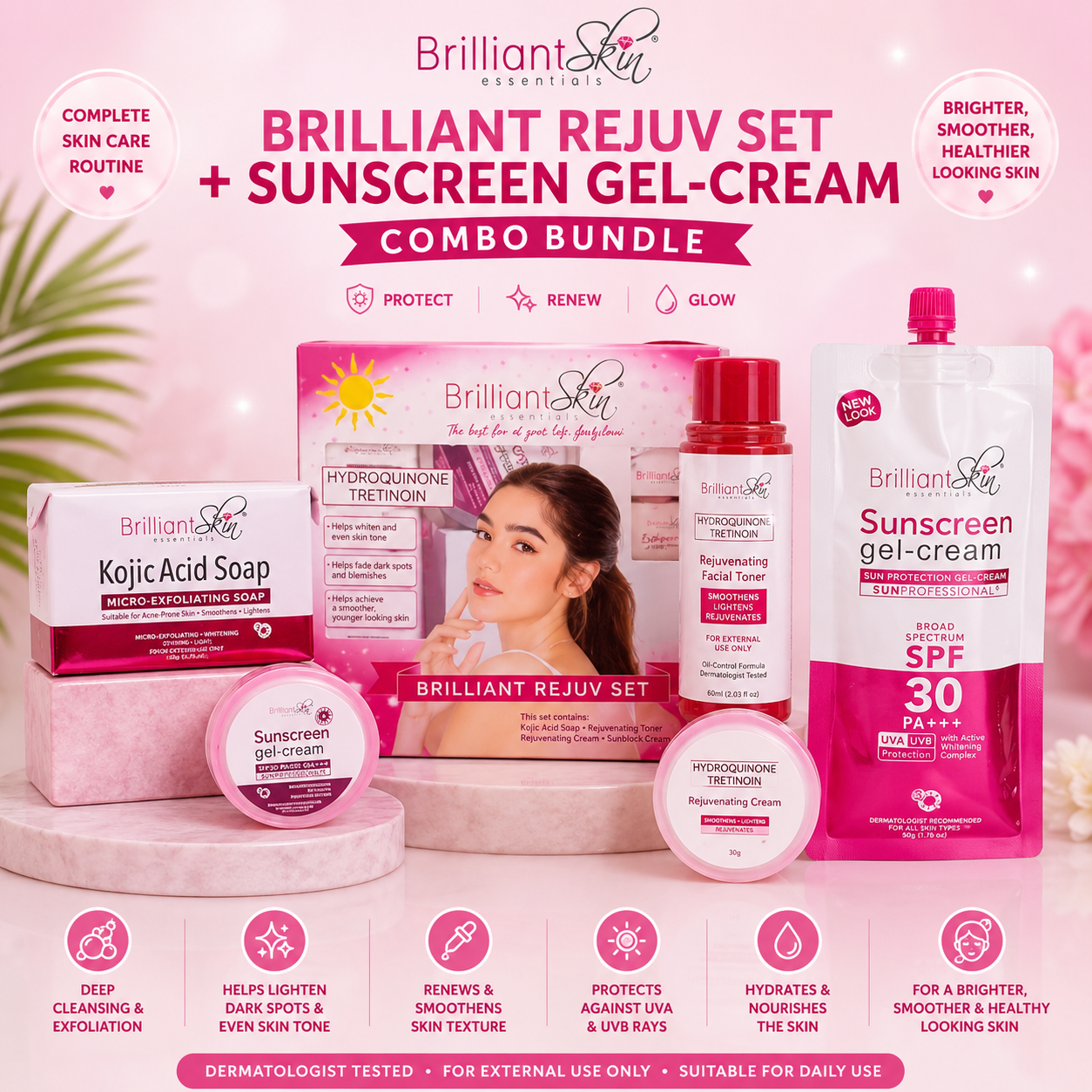 COMBO Brilliant Rejuvenating Set + Sunscreen Gel-Cream