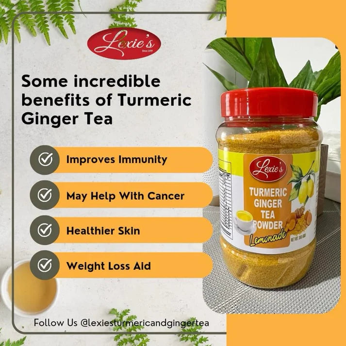 Lexies Turmeric Ginger Tea Powder with Lemonade – 360g