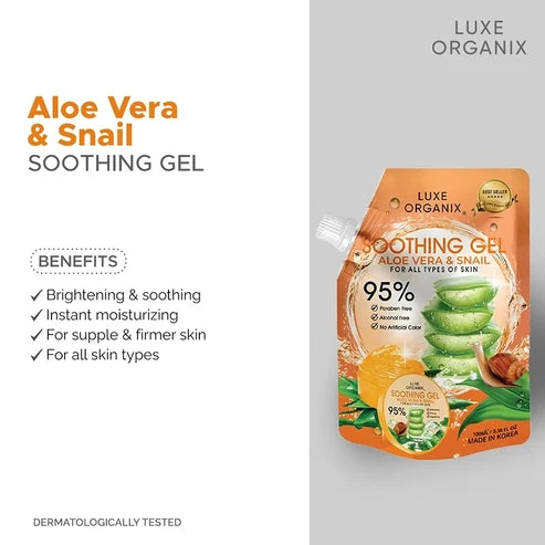 LUXE ORGANIX Aloe Vera & Snail Soothing Gel 100ml