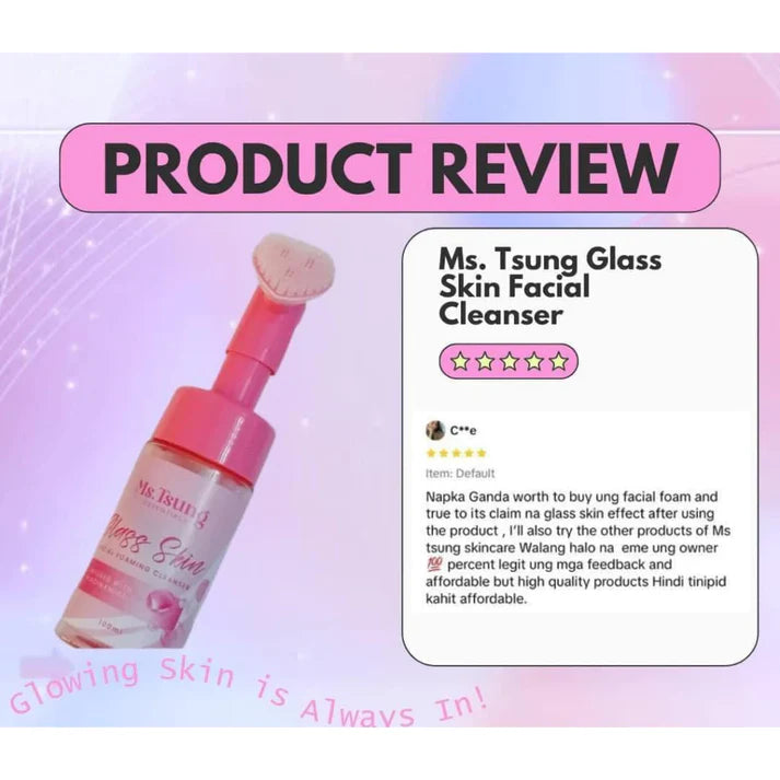 MS TSUNG ESSENTIALS Glass Skin Facial Foam Cleanser 100ml
