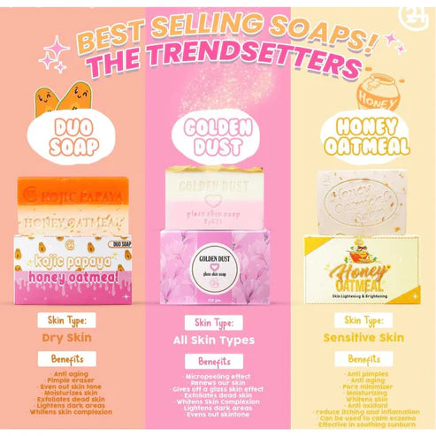 G21 Kojic Papaya Honey Oatmeal Duo Whitening Soap 150g