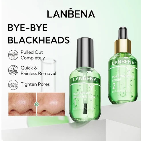 LANBENA Blackheads Removal Oil Control Shrink Pores Serum - Step1 + step2