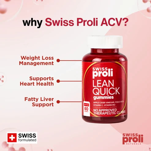 SWISS PROLI LeanQuick Apple Cider Vinegar Gummies | 60 gummies/bottle