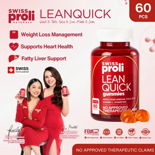SWISS PROLI LeanQuick Apple Cider Vinegar Gummies | 60 gummies/bottle