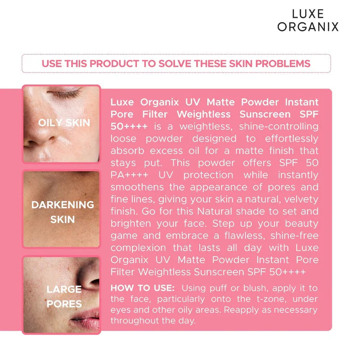 LUXE ORGANIX UV Matte Natural Powder 15g