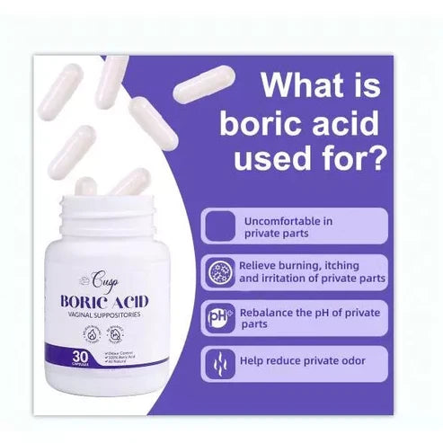 CUSP Boric Acid Vaginal Suppositories - 30PCS