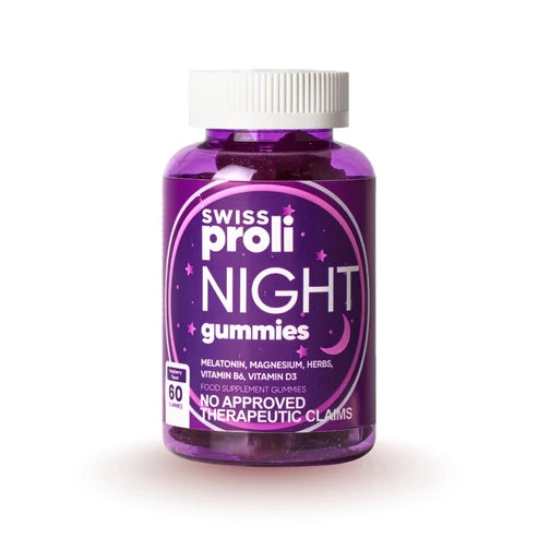 SWISS PROLI Night Melatonin Ashwaganda | 60 Gummies