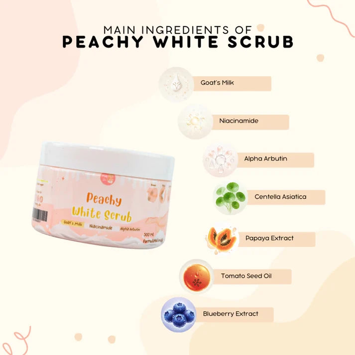 Pretty Jin Peachy White Scrub Whitening Bleaching 300g
