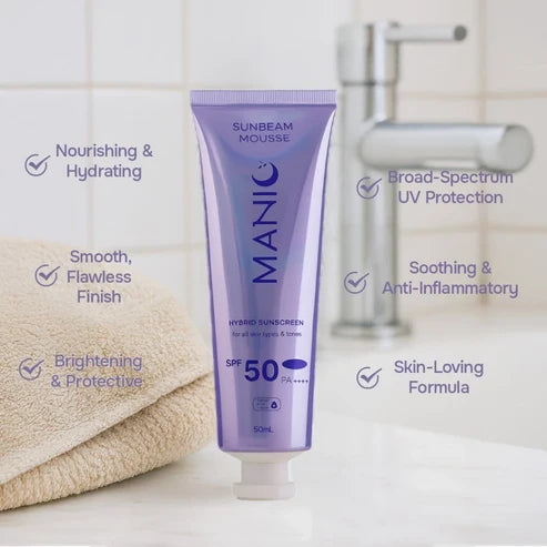 Manic Sun Beam Mousse Sunscreen PA++++ UVA/UVB 50ML