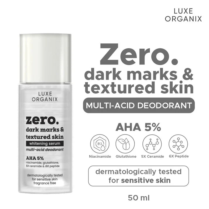 LUXE ORGANIX Zero Multi-acid Deodorant Whitening Serum For Sensitive 50g