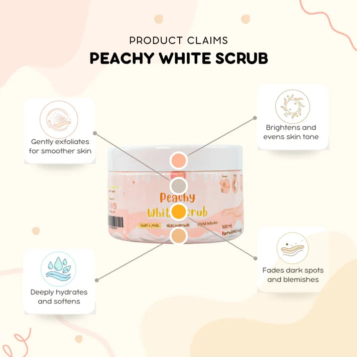 Pretty Jin Peachy White Scrub Whitening Bleaching 300g