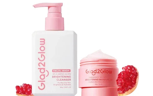 COMBO of Glad2Glow Milk Amino Acid Brightening cleanser 80g & moisturizer 30g