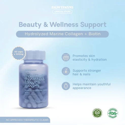 NEW MOON Bouncy Boost Collagen + Biotin 500mg (60 CAPS)