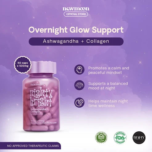 NEW MOON Nighty Bright Ashwagandha 500mg (60 CAPS)
