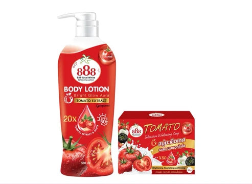 888 Total White Tomato Lotion 500ml &amp; Tomato Soap 90g